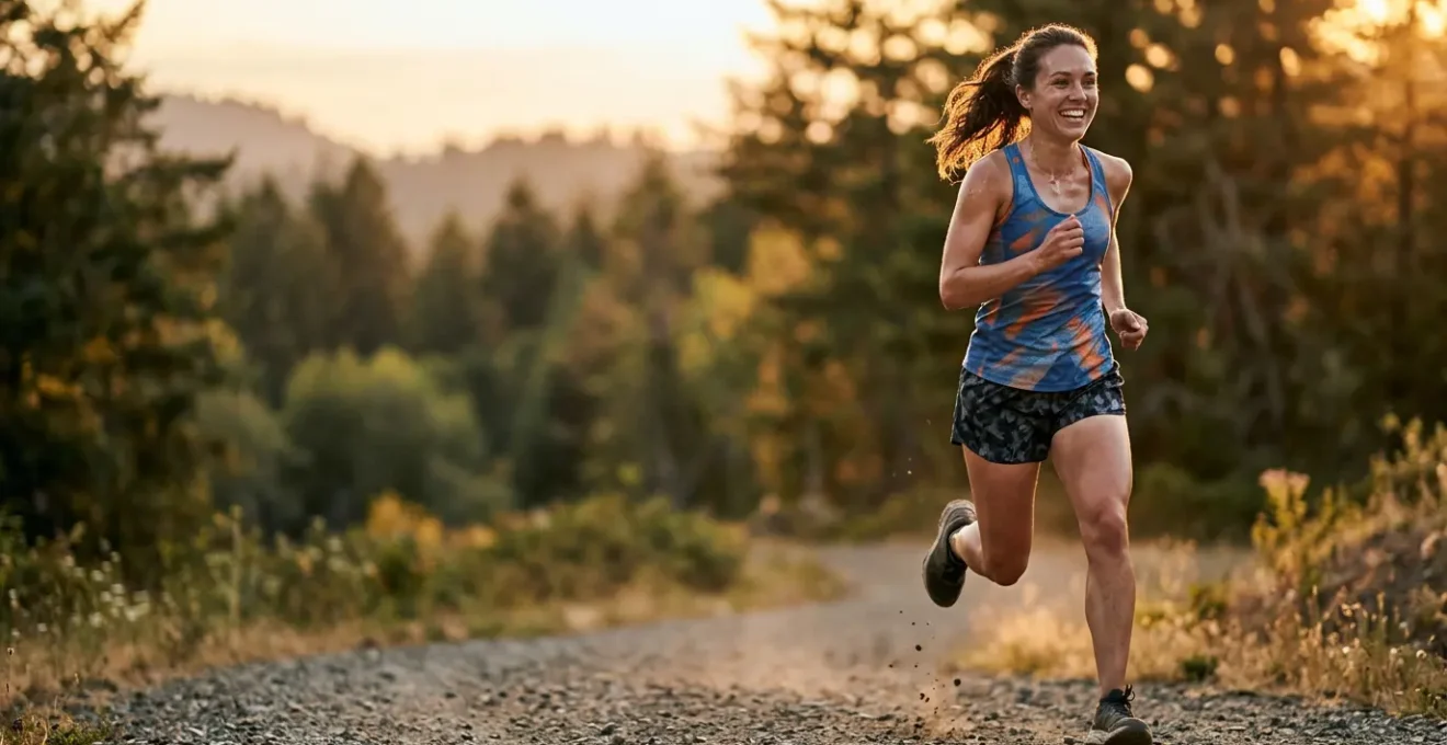 Person engaging in physical exercise with enhanced brain activity and mood improvement