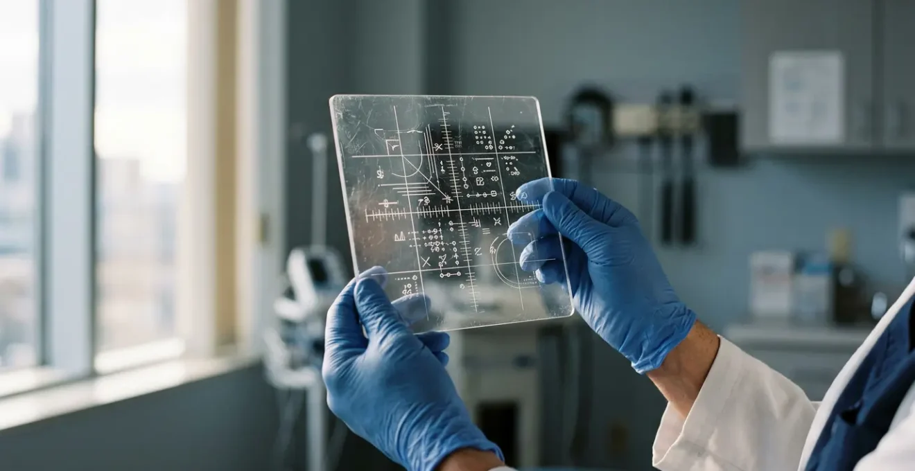 Medical professional analyzing diagnostic test results in modern clinical environment