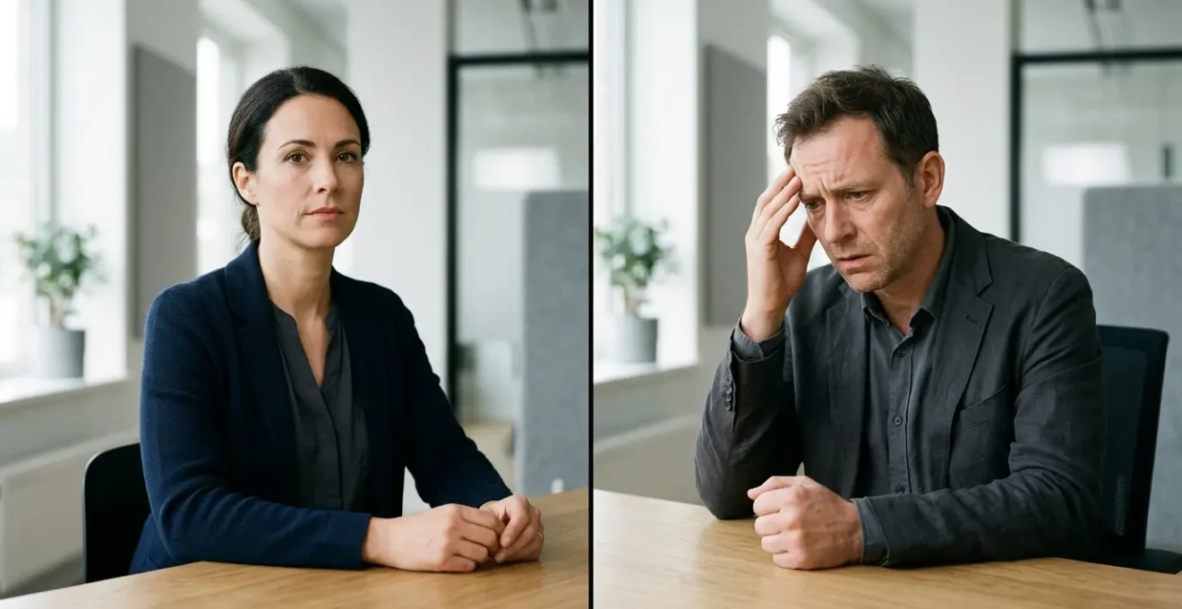 Professional shot capturing two contrasting emotional states in split composition showing resilient response to life's challenges