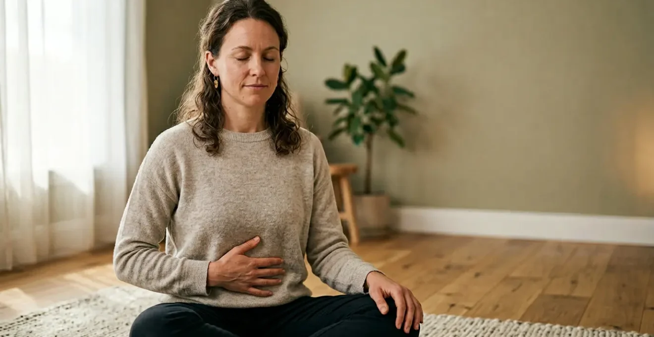 A contemplative moment of self-awareness and body reconnection in intuitive eating