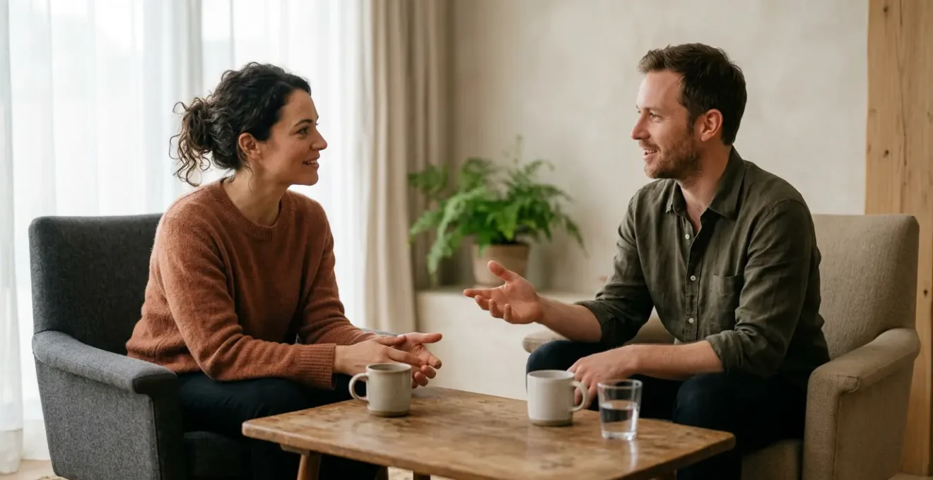 Two individuals in a moment of genuine connection illustrating the concept of health-giving relationships versus energy-draining dynamics