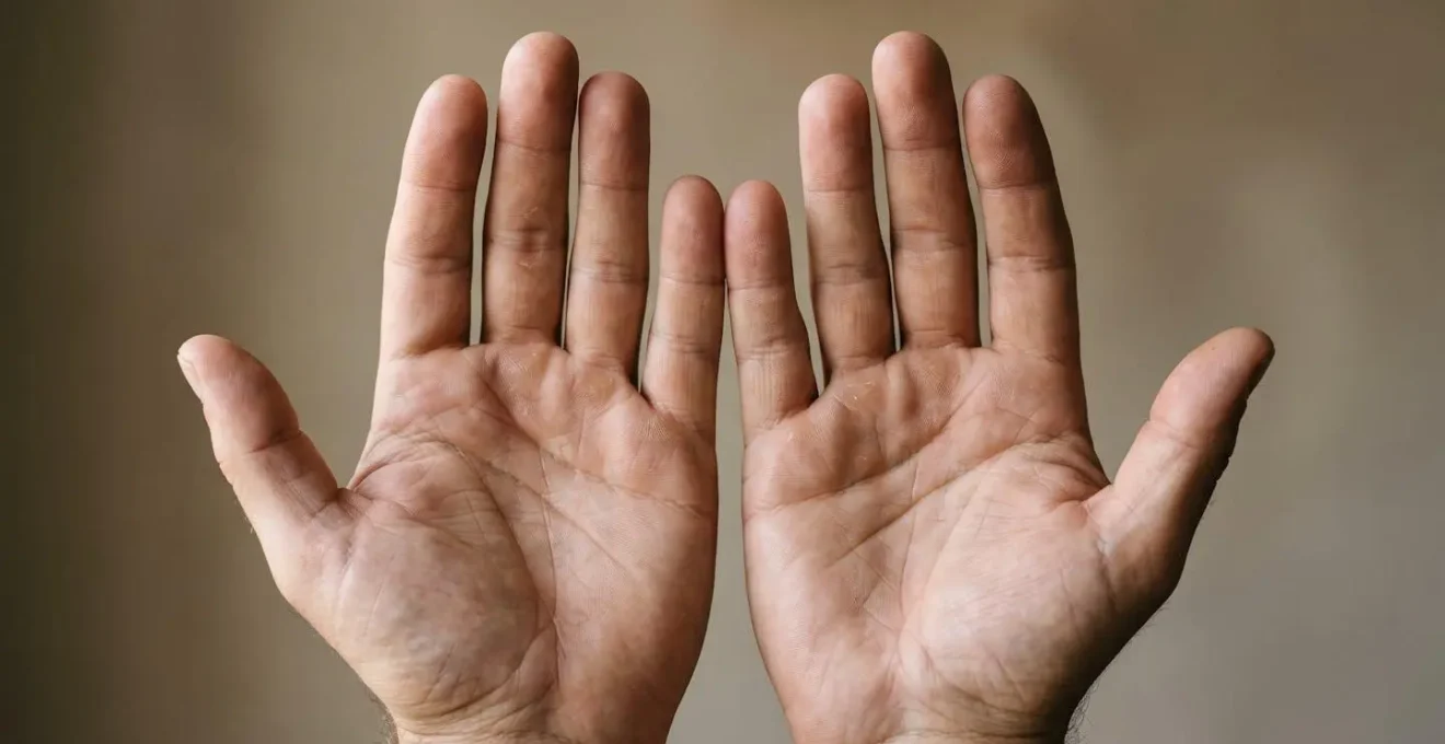 Close-up of hands in a gentle but firm boundary-setting gesture representing the physiological and emotional act of protecting personal energy