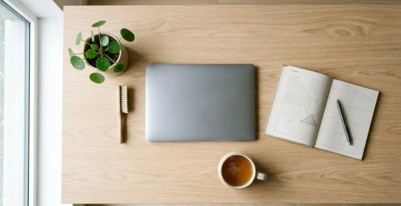 A clean desk workspace showing a minimalist approach to organizing personal health data and scheduling preventive care appointments