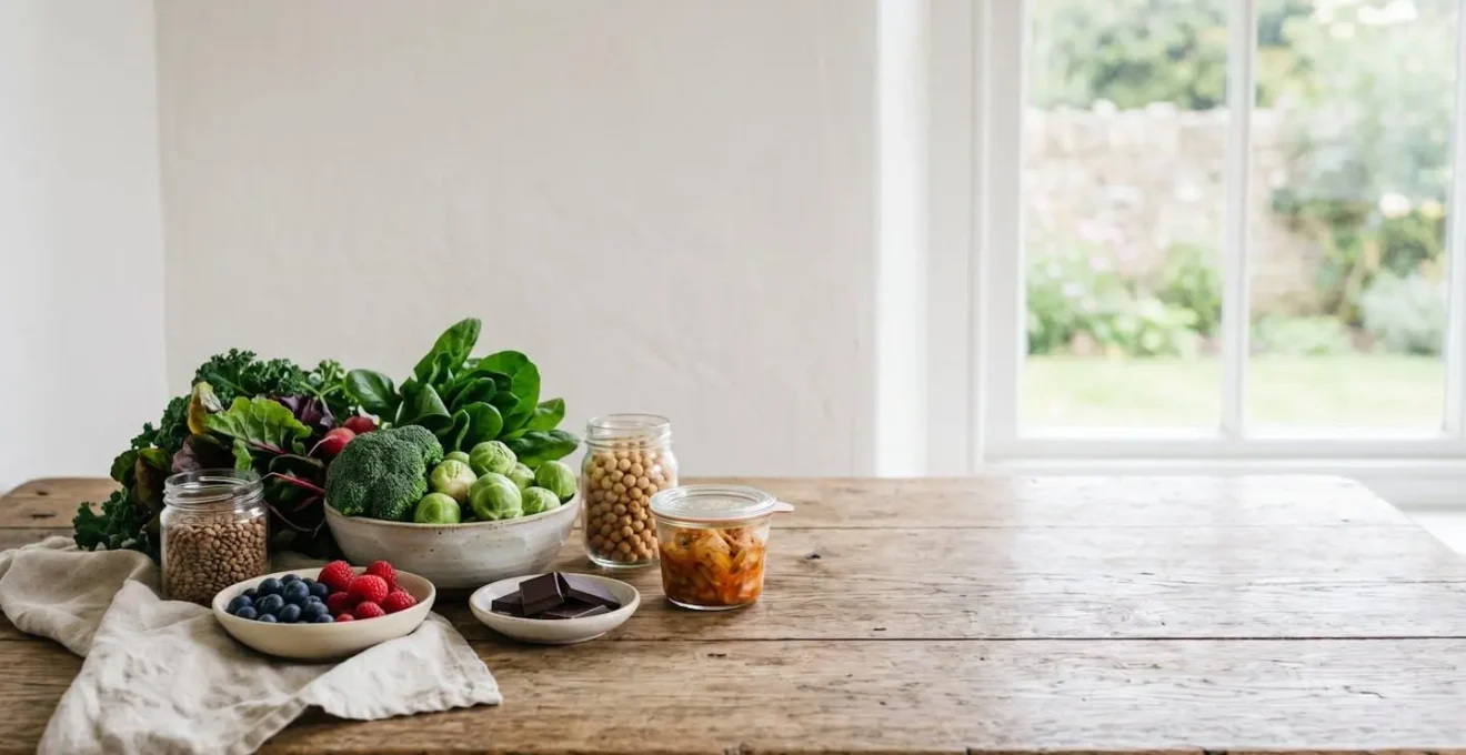 Environmental composition showing diverse whole plant foods supporting metabolic health