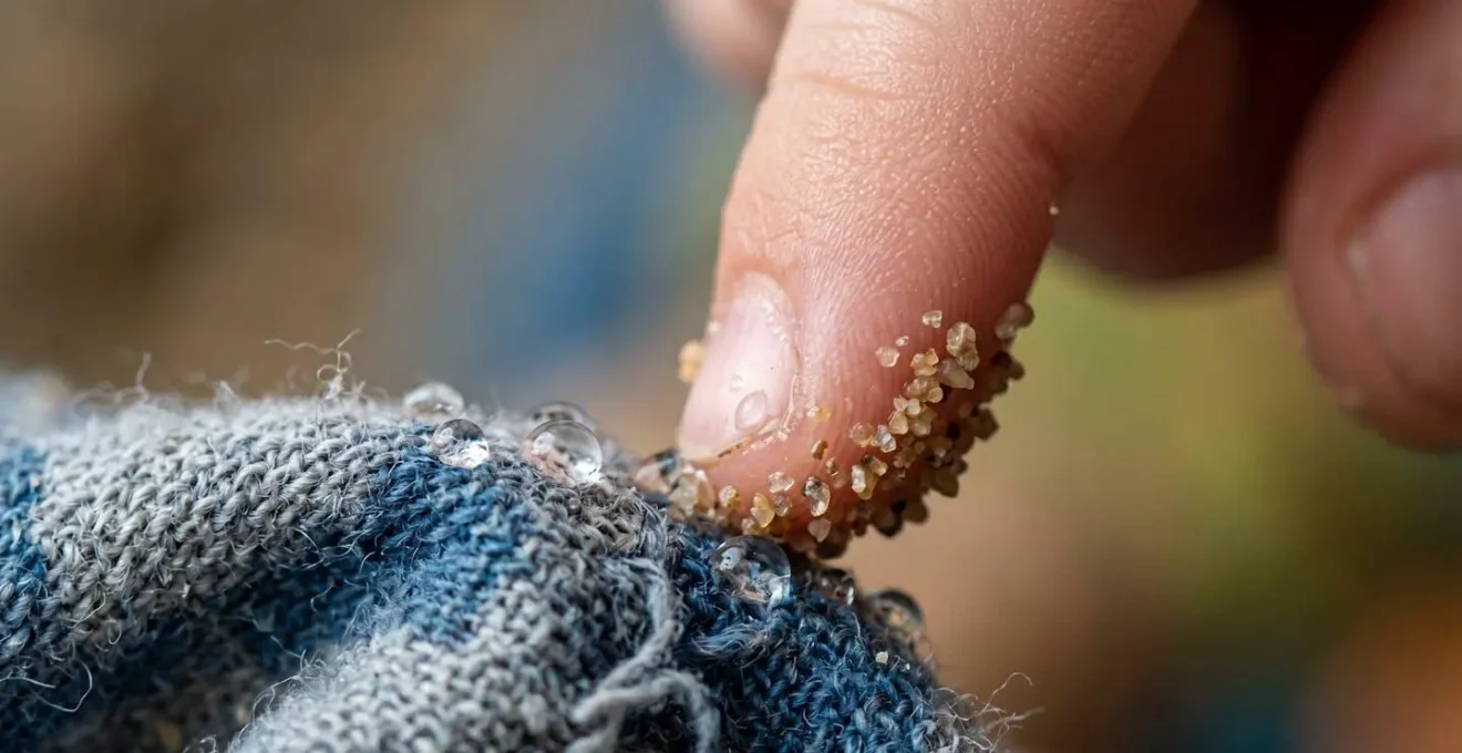 Abstract close-up visualization of sensory integration through tactile exploration
