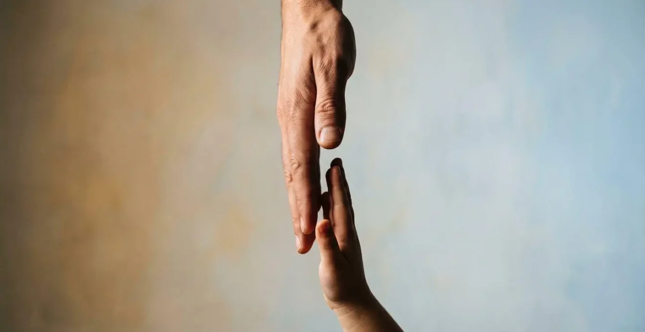 Abstract representation of emotional synchronization between parent and child through biological co-regulation