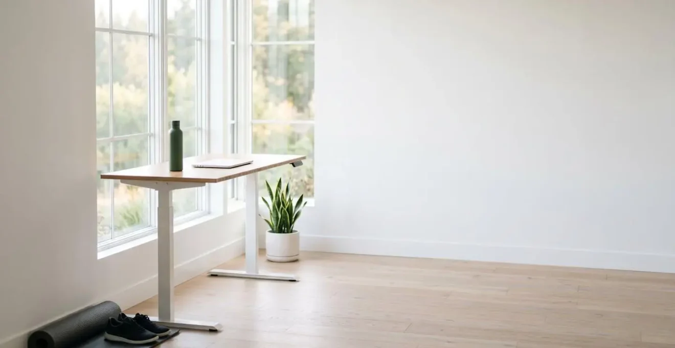 Environmental wide shot showing the passage of time and gradual lifestyle transformation from sedentary to active patterns